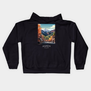 A Pop Art Travel Print of Aspen - Colorado - US Kids Hoodie